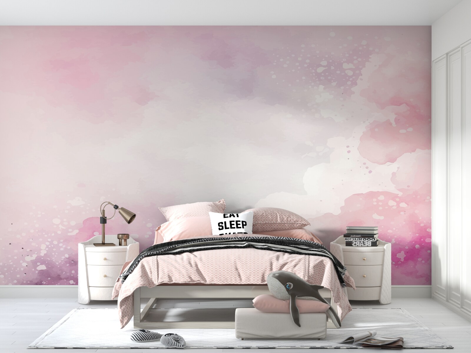 Fototapeta mäkké pozadie vyrobené v ružových akvarelových odtieňoch