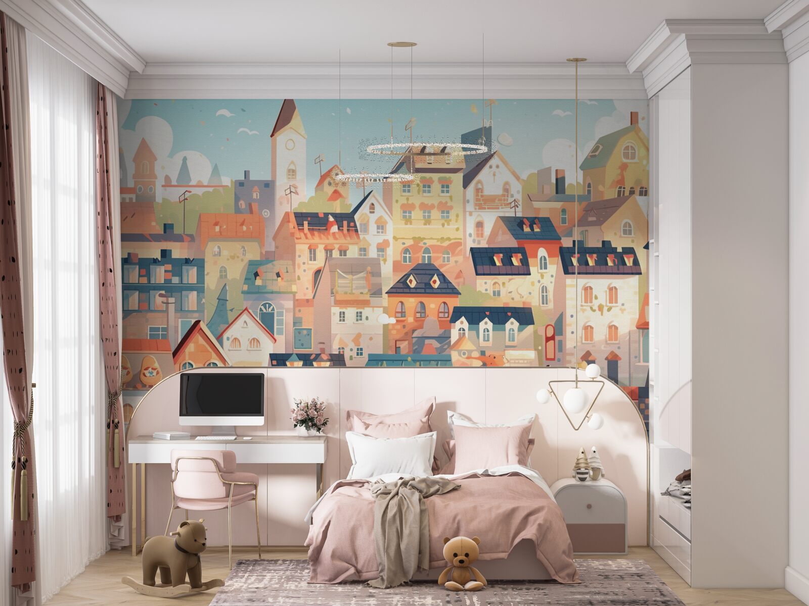 Fototapeta strechy mestských domov