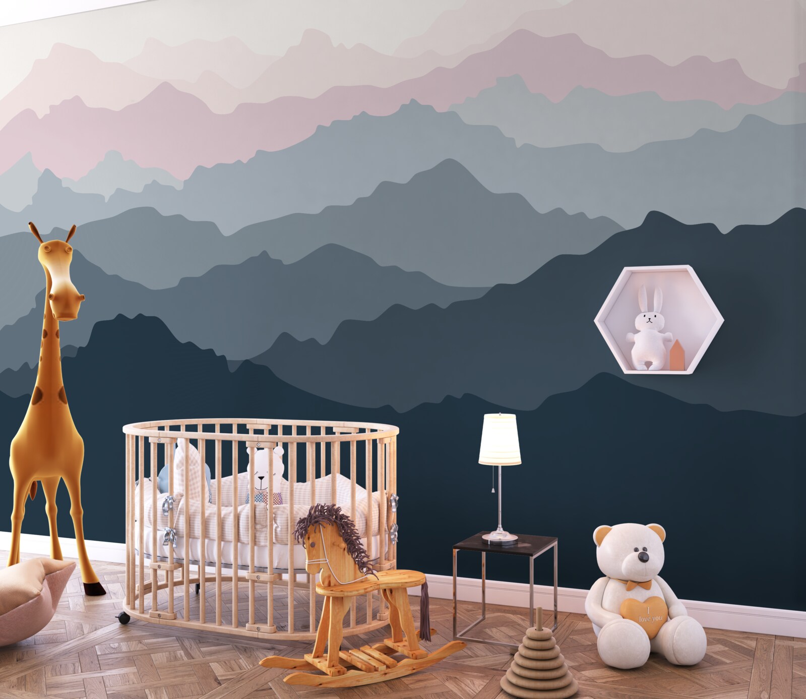 Fototapeta horské siluety v rôznych odtieňoch