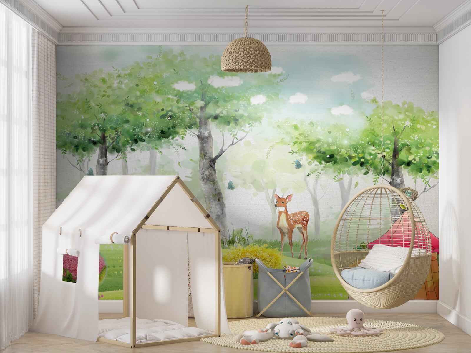 Fototapeta severné zviera na svetlej čistinke