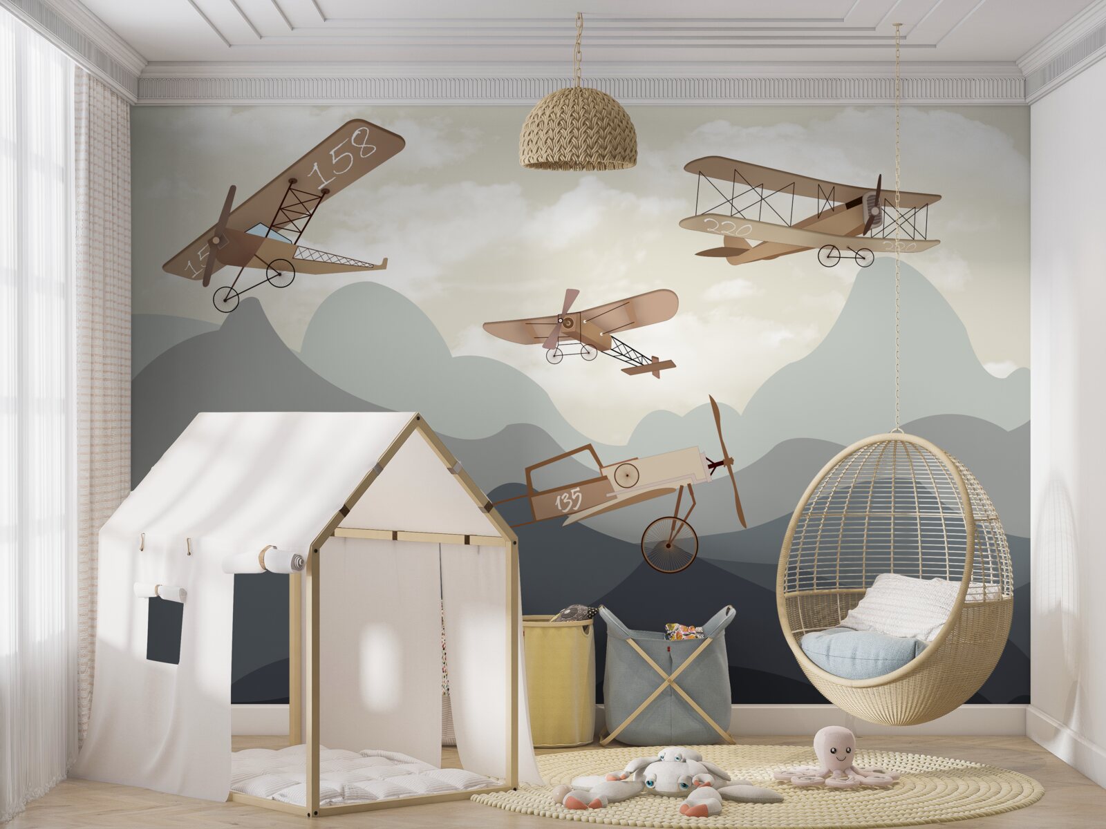 Fototapeta lety vo vintage lietadle