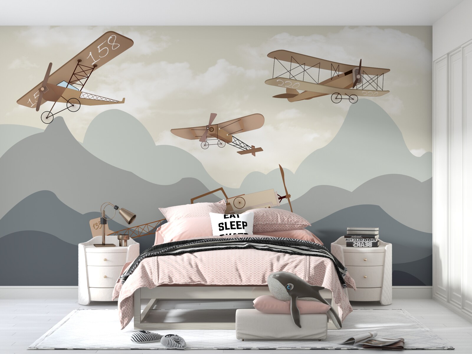 Fototapeta lety vo vintage lietadle