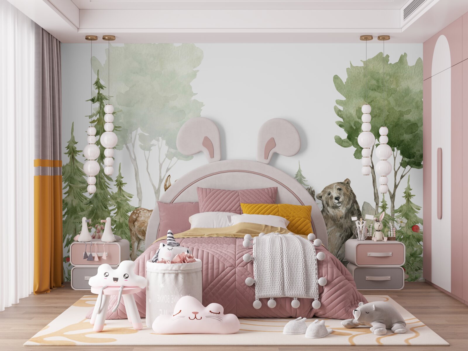 Fototapeta medveď, sob a líška vo voľnej prírode