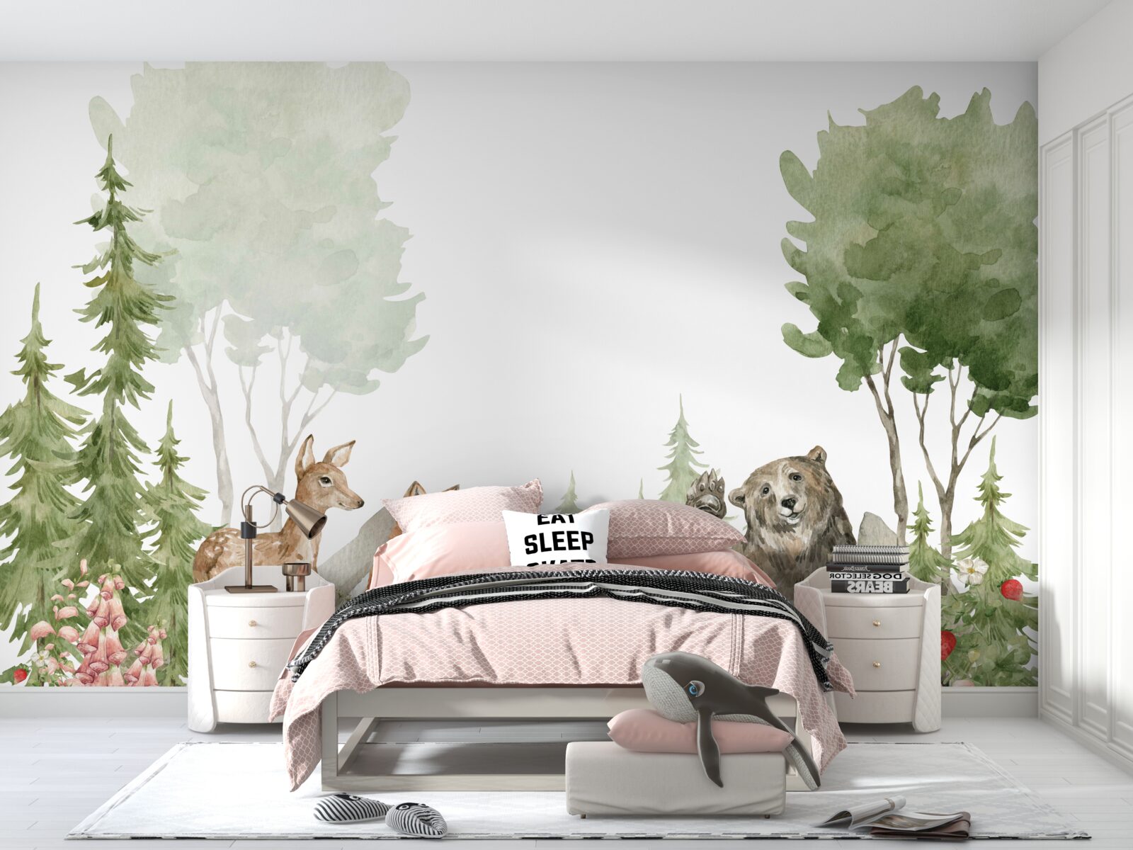 Fototapeta medveď, sob a líška vo voľnej prírode