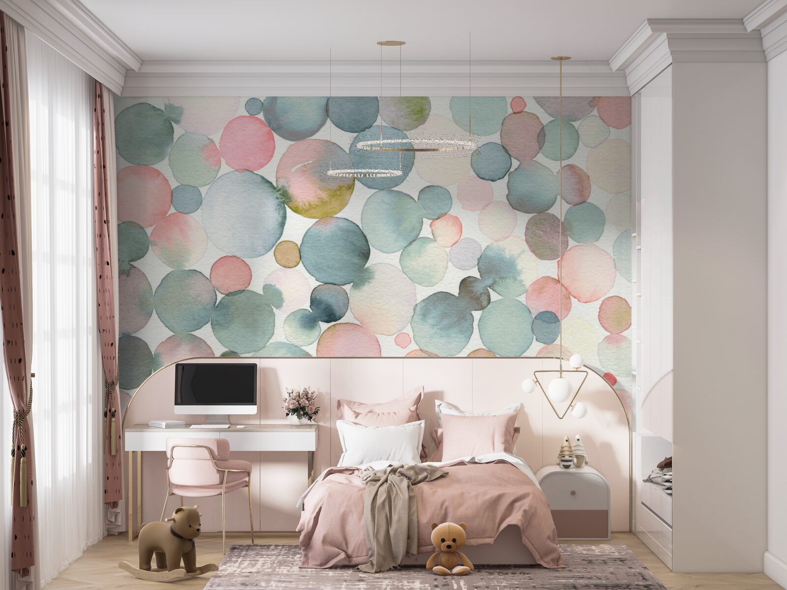 Fototapeta bubliny v rôznych odtieňoch naplnené vodovými farbami