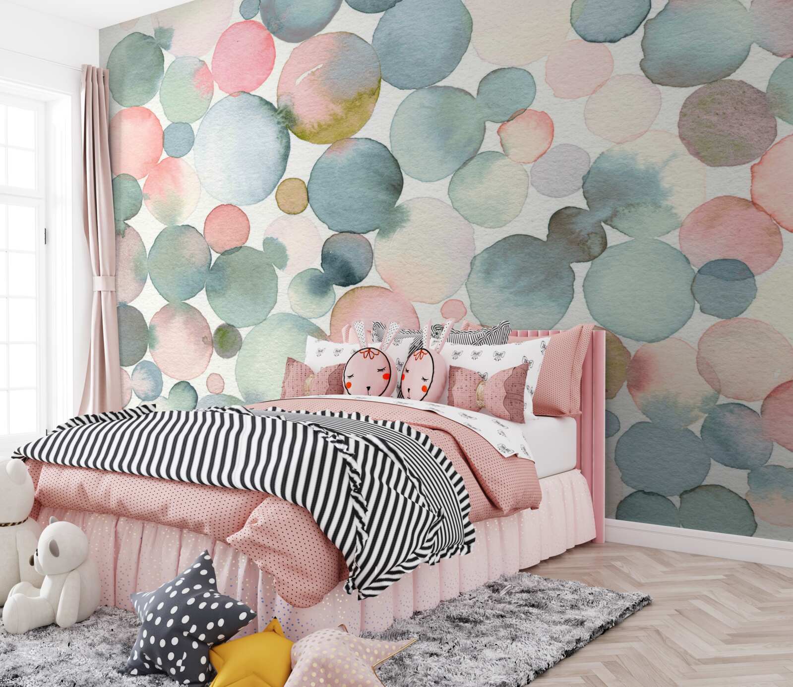 Fototapeta bubliny v rôznych odtieňoch naplnené vodovými farbami