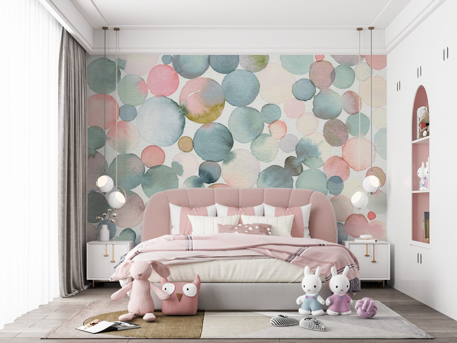 Fototapeta bubliny v rôznych odtieňoch naplnené vodovými farbami