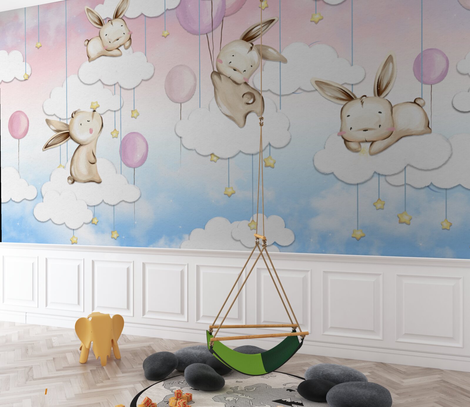 Fototapeta králiky na oblakoch