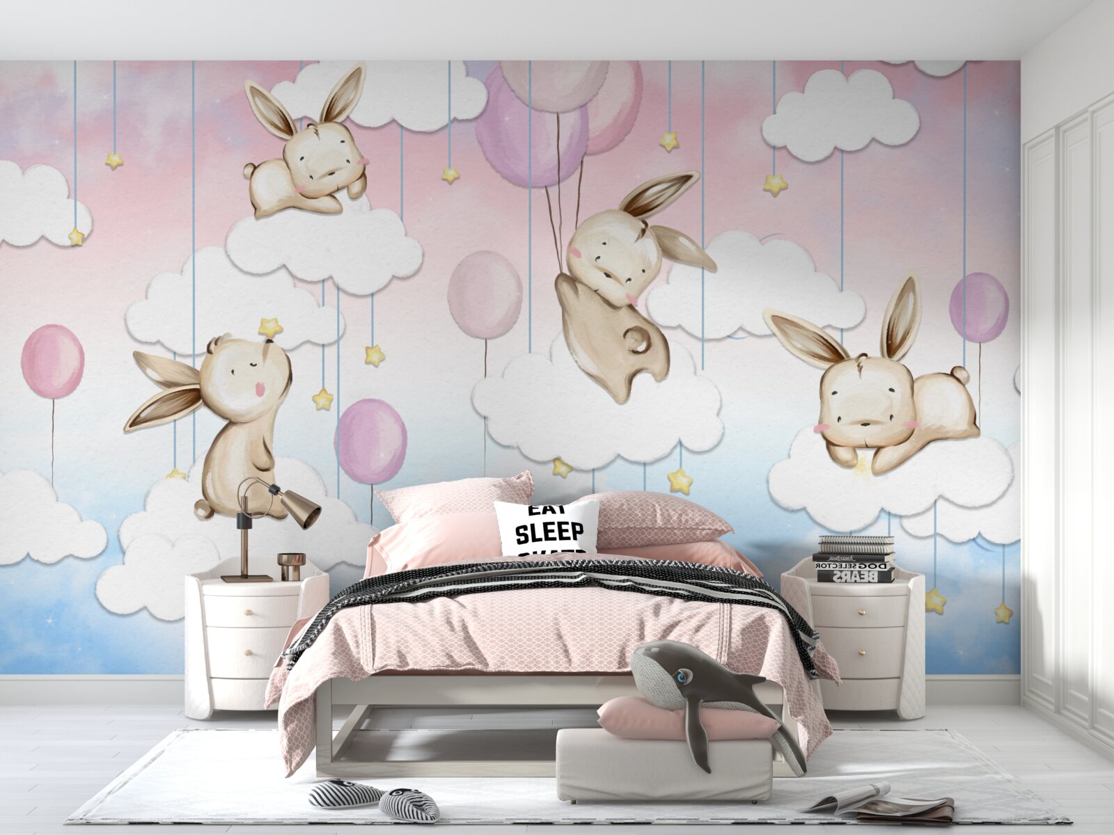 Fototapeta králiky na oblakoch