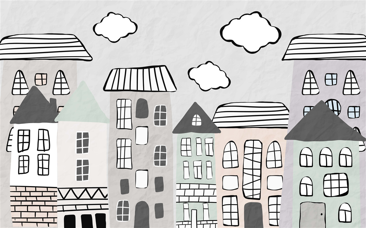 Fototapeta domy nakreslené bez väčšej námahy
