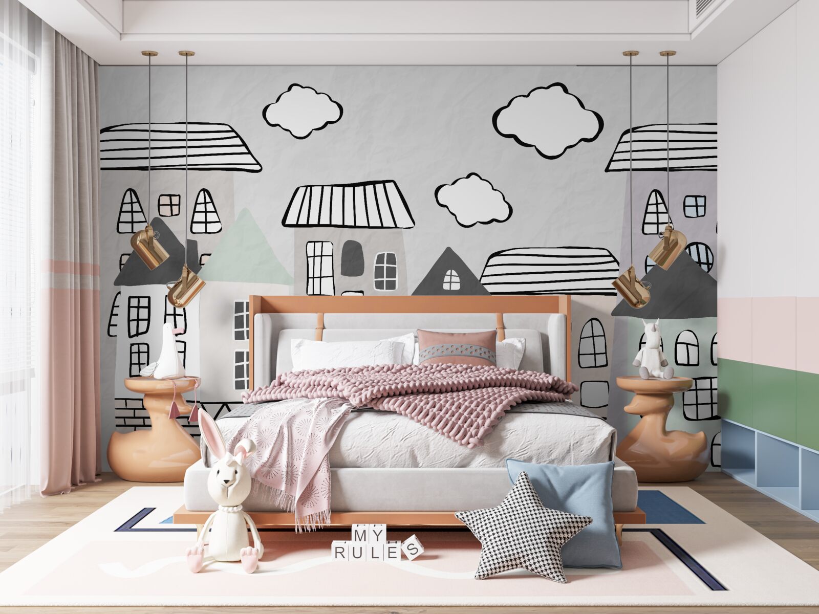 Fototapeta domy nakreslené bez väčšej námahy