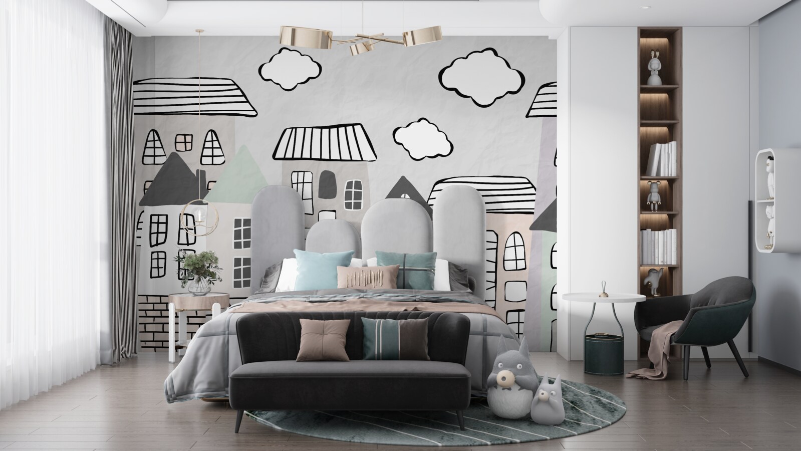 Fototapeta domy nakreslené bez väčšej námahy