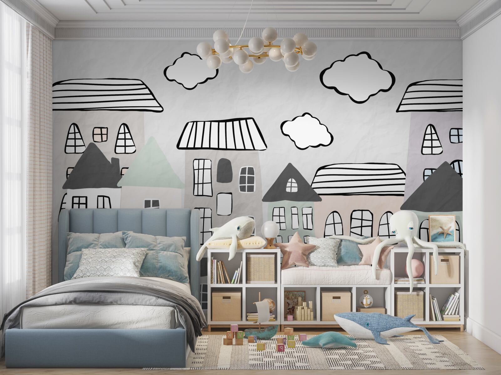 Fototapeta domy nakreslené bez väčšej námahy