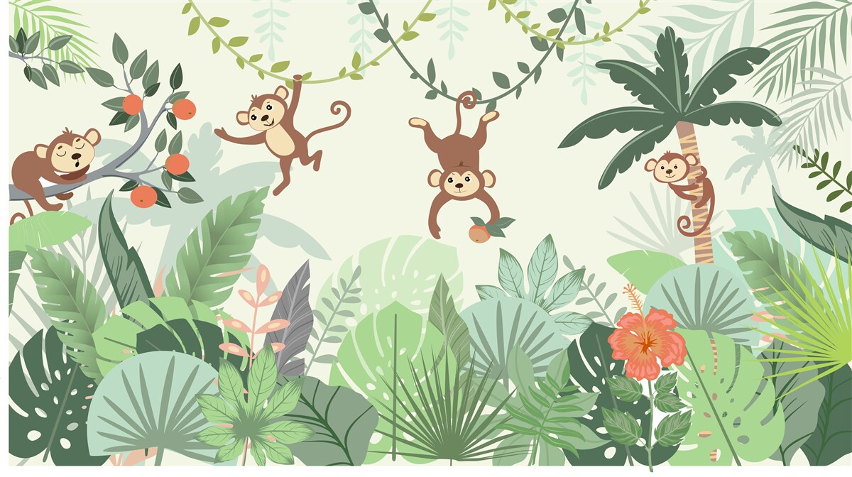 Fototapeta divoké vyčíňanie malých opíc