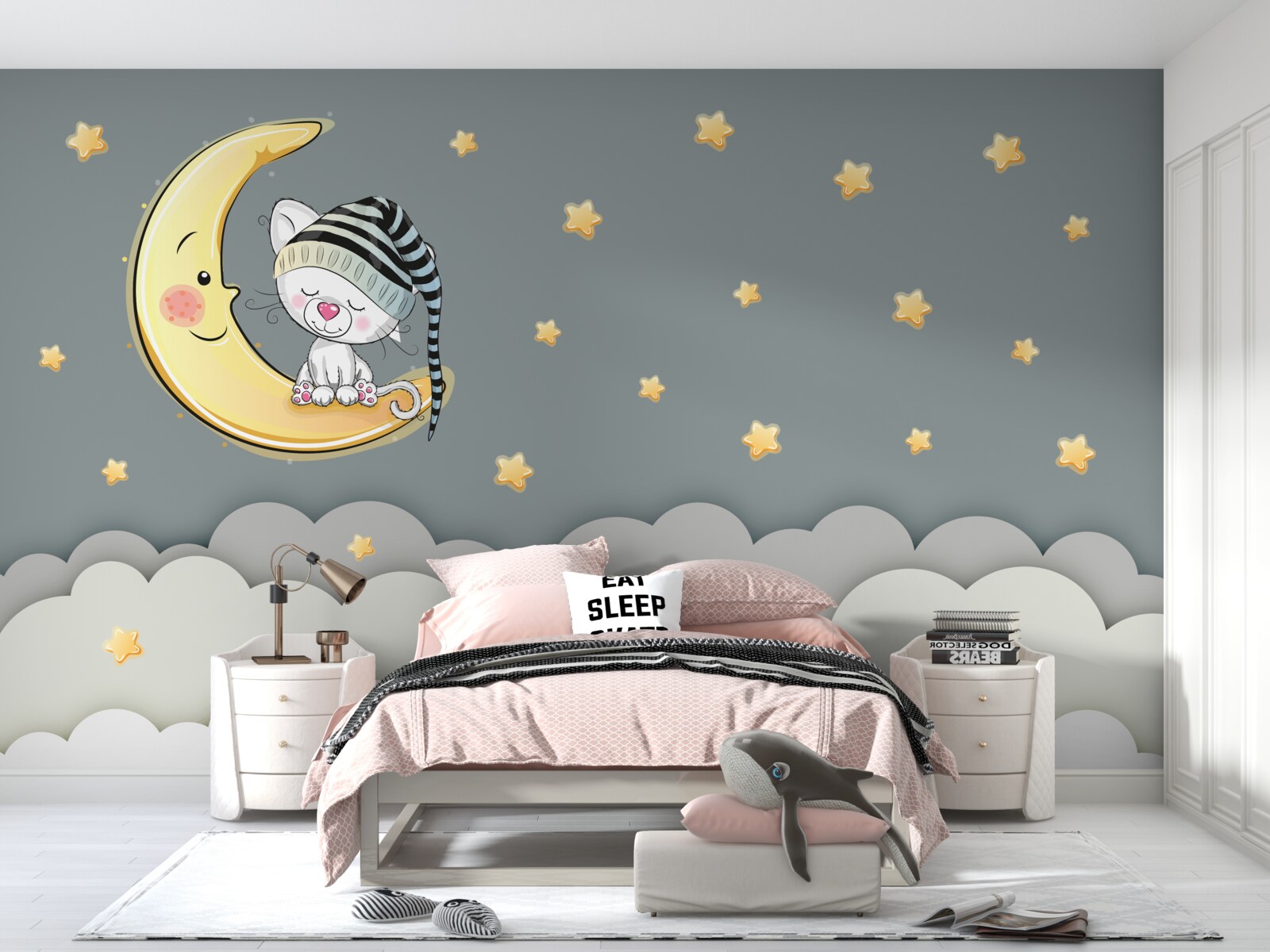 Fototapeta malý našuchorený v čelenke na zemskom satelite