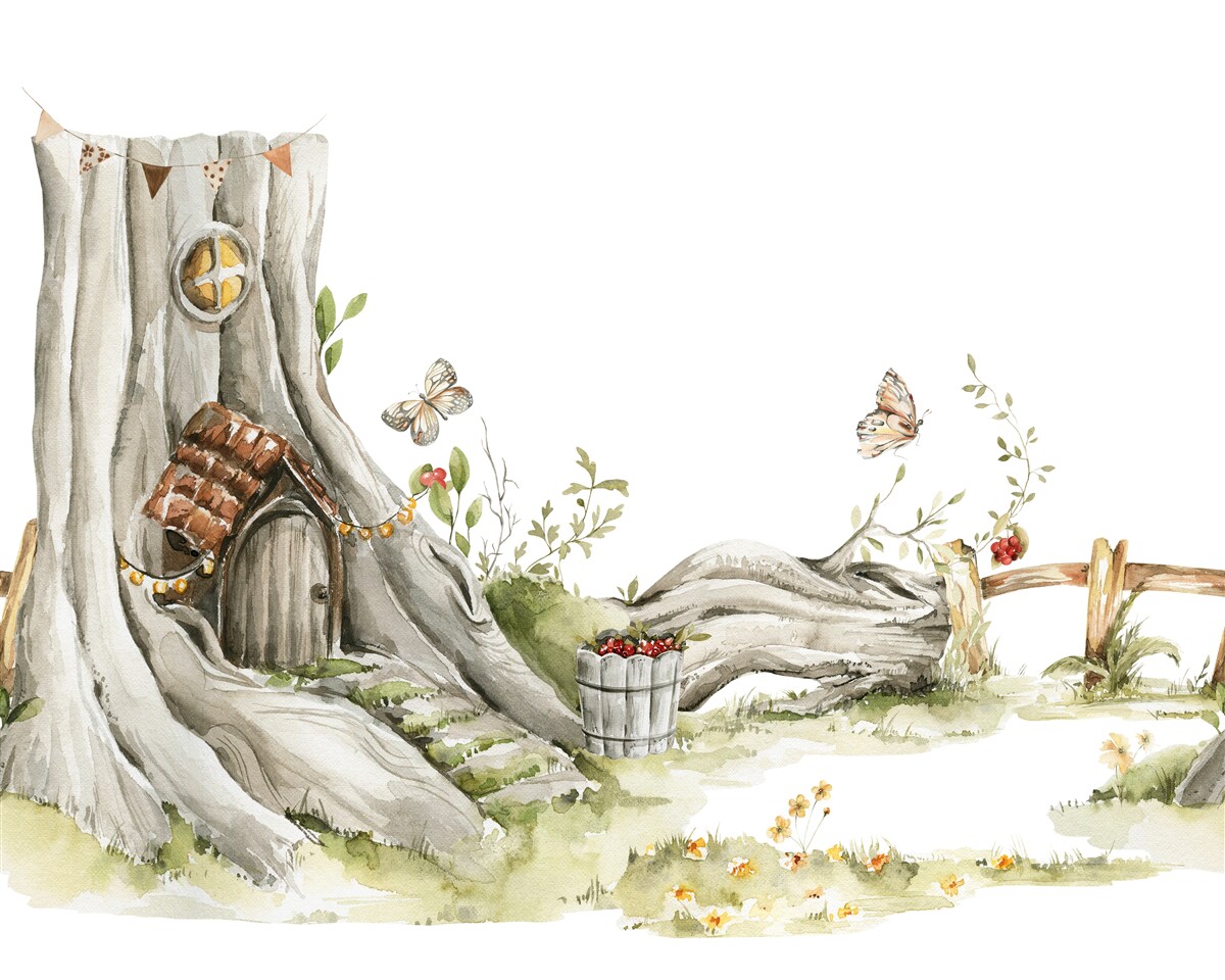 Fototapeta vchod do dreveného príbytku obyvateľa lesa