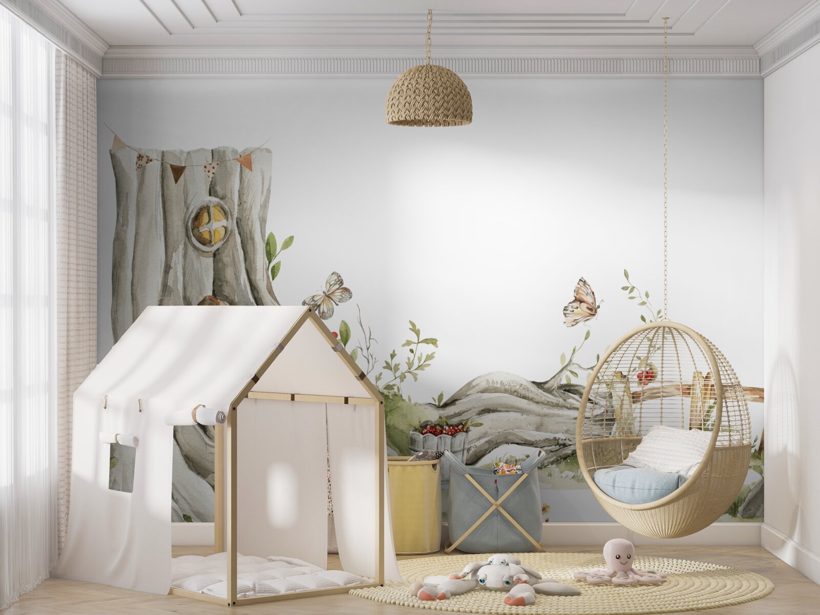 Fototapeta vchod do dreveného príbytku obyvateľa lesa