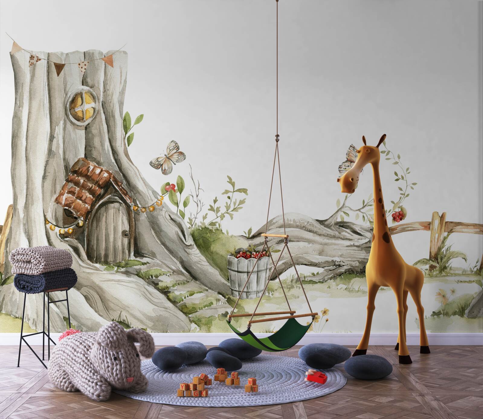 Fototapeta vchod do dreveného príbytku obyvateľa lesa