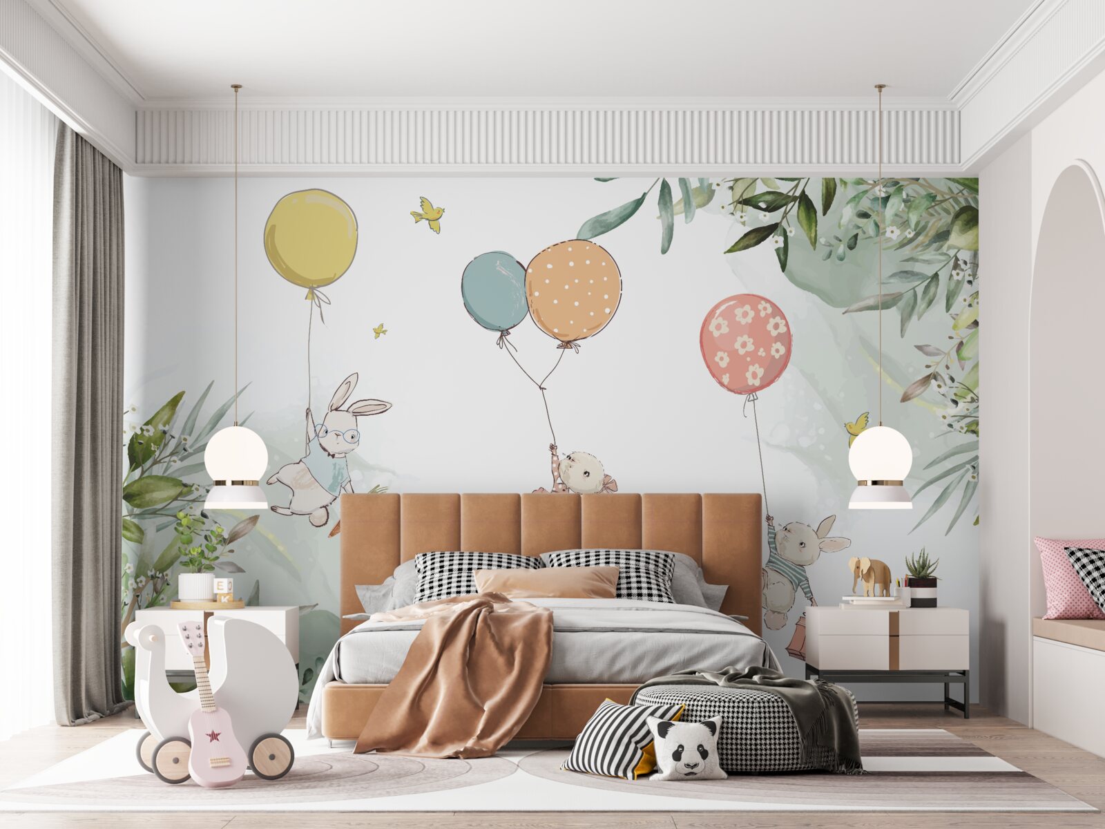 Fototapeta králiky plávajú na balónoch