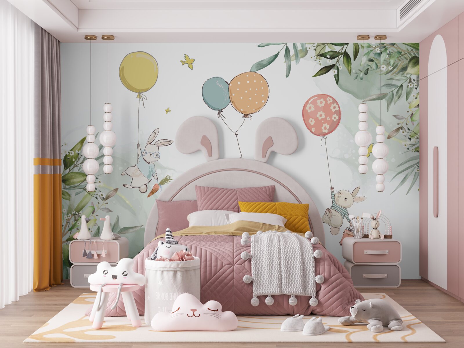 Fototapeta králiky plávajú na balónoch