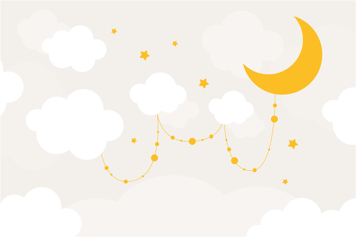 Fototapeta mesiac má zlatý odtieň a malé hviezdy