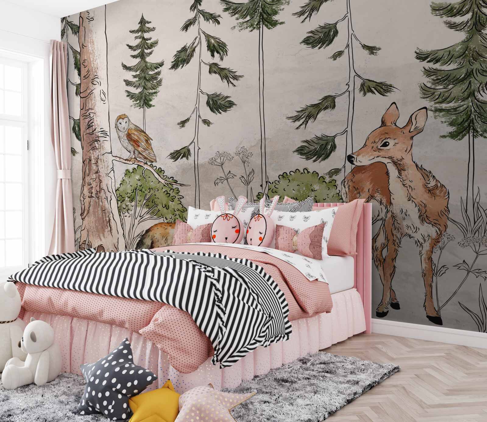 Fototapeta zvieratá prechádzajúce lesom