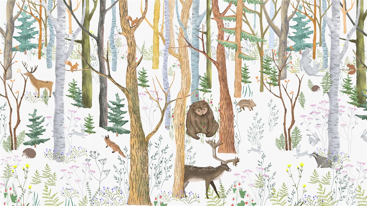 Fototapeta zvieratá chodia po lese