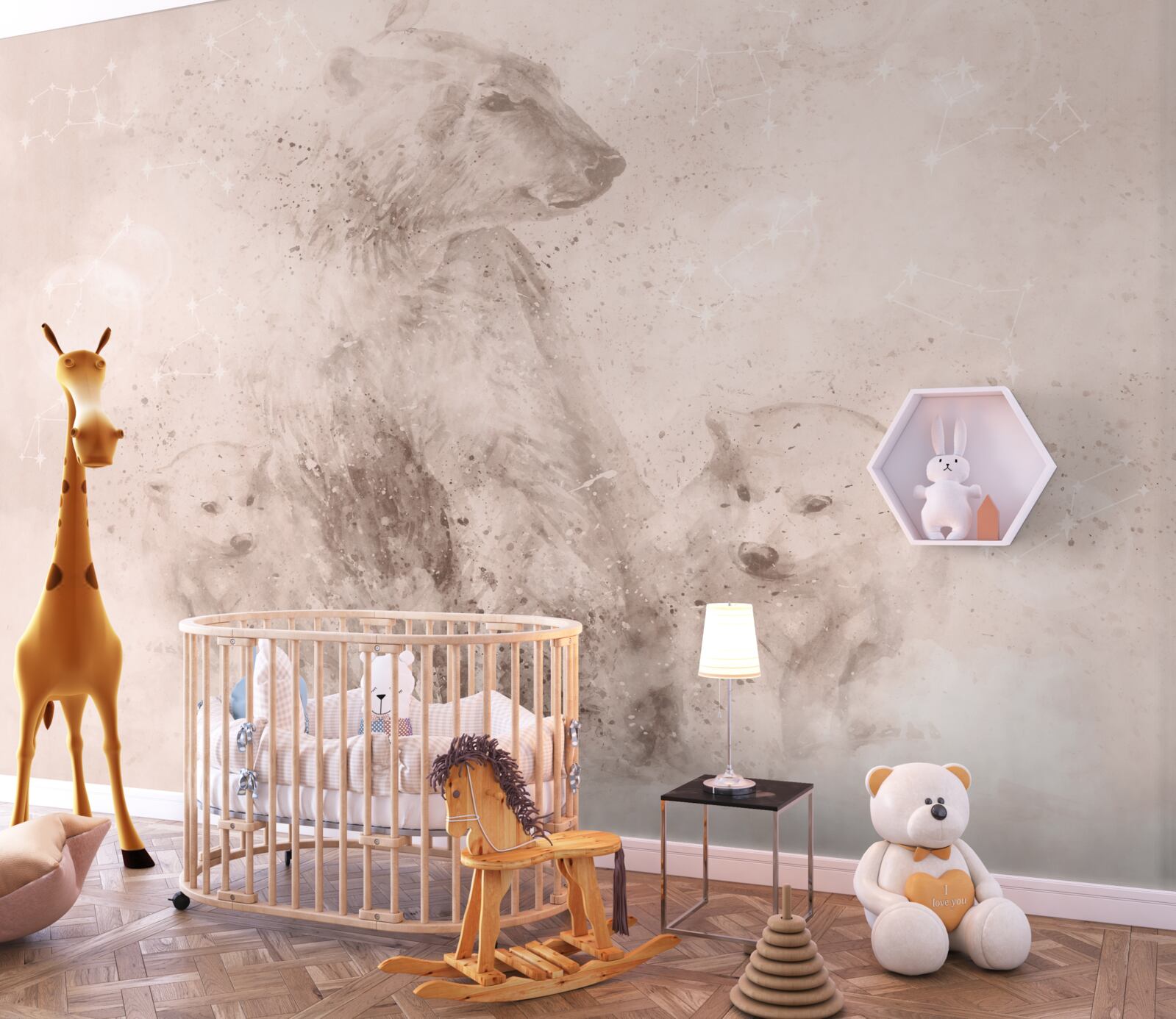 Fototapeta medvedica so svojimi mláďatami