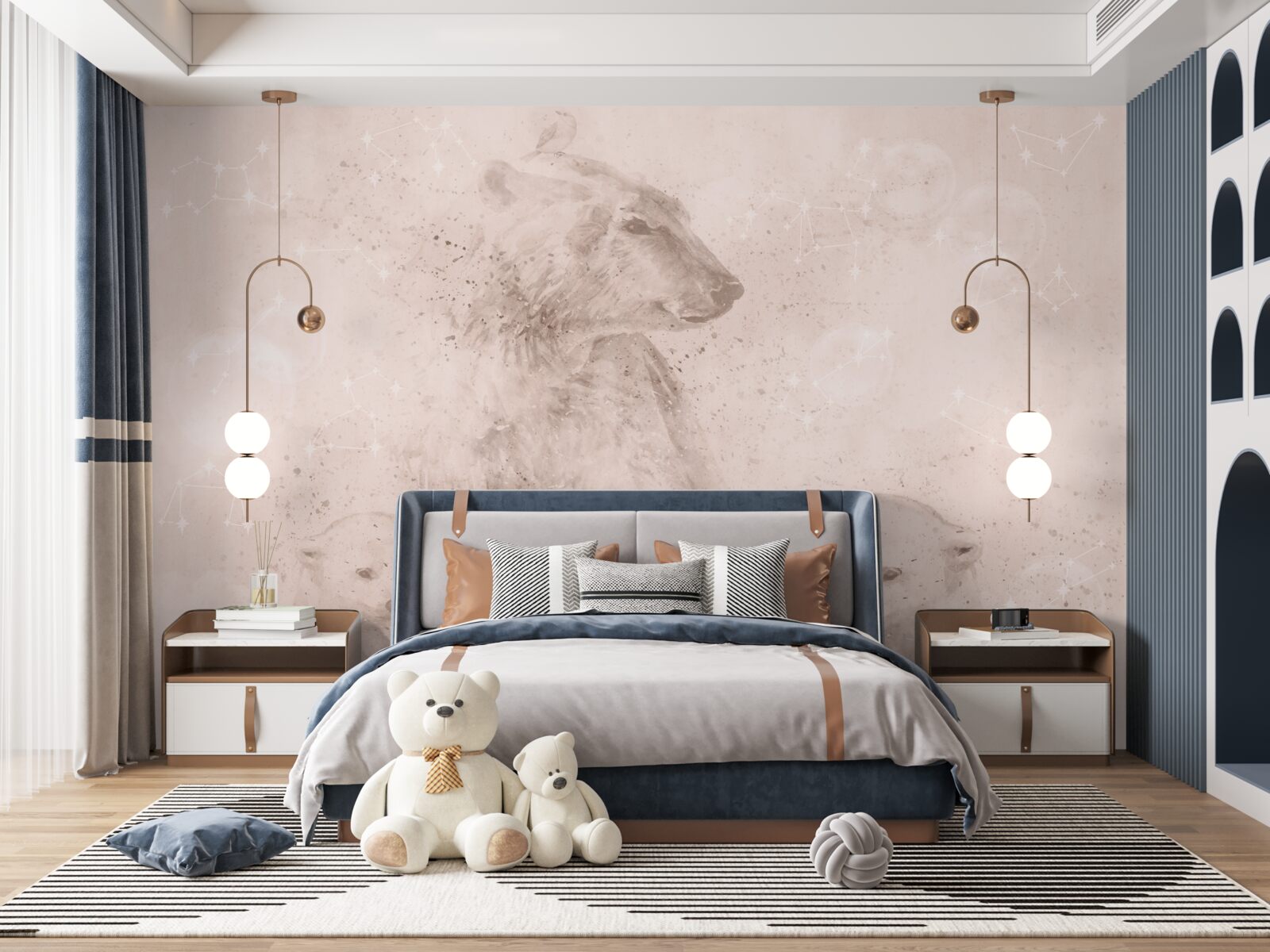 Fototapeta medvedica so svojimi mláďatami