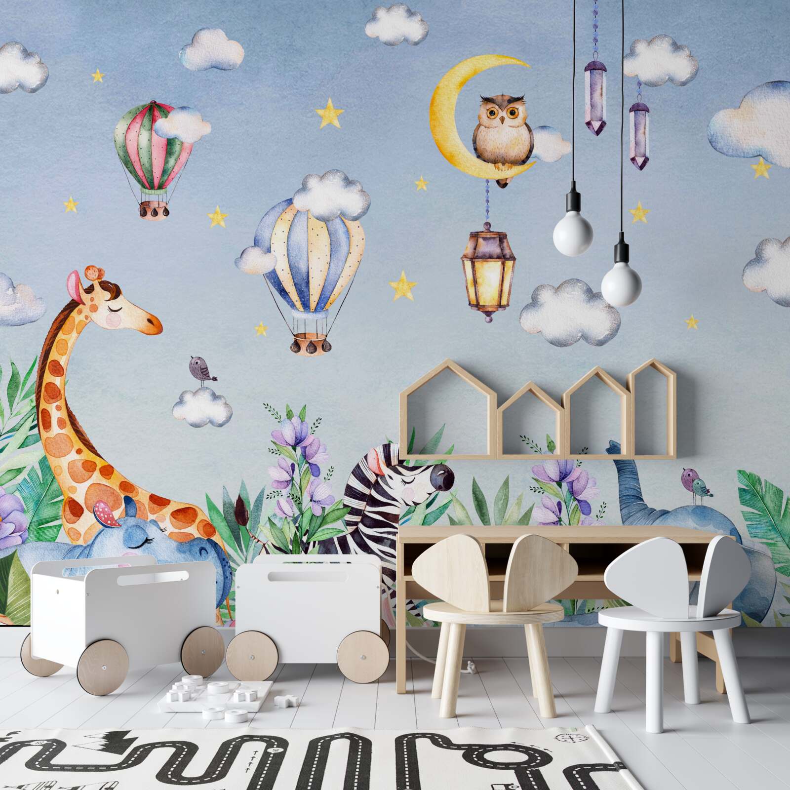 Fototapeta roztomilé zvieratká a zábavné balóny