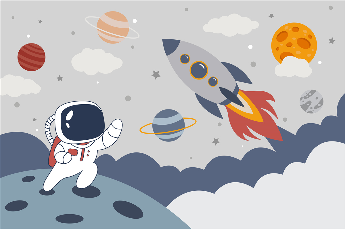 Fototapeta jednotlivca vo vesmíre