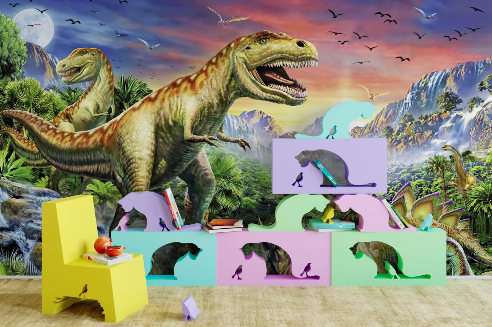 Fototapeta dinosaury na vrcholkoch hôr