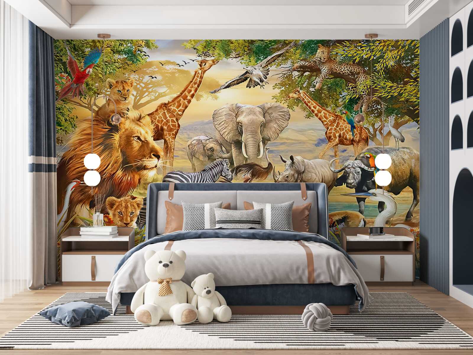 Fototapeta Africké zvieratá v blízkosti rybníka