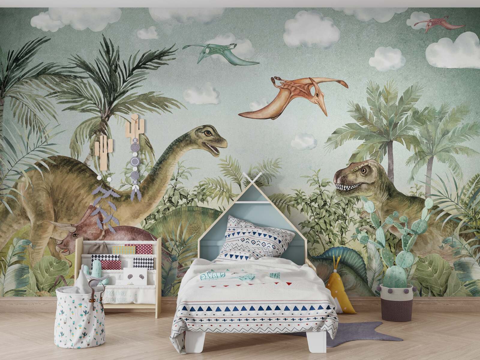 Fototapeta zeleň obklopuje dinosaury