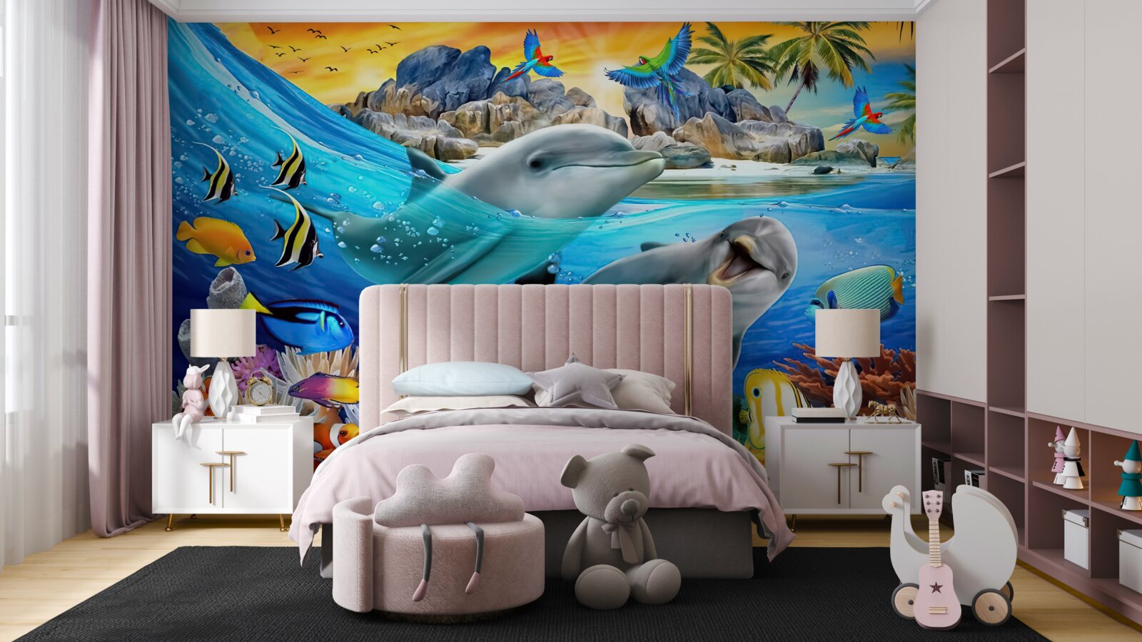 Fototapeta delfíny plávajú na hladinu vody