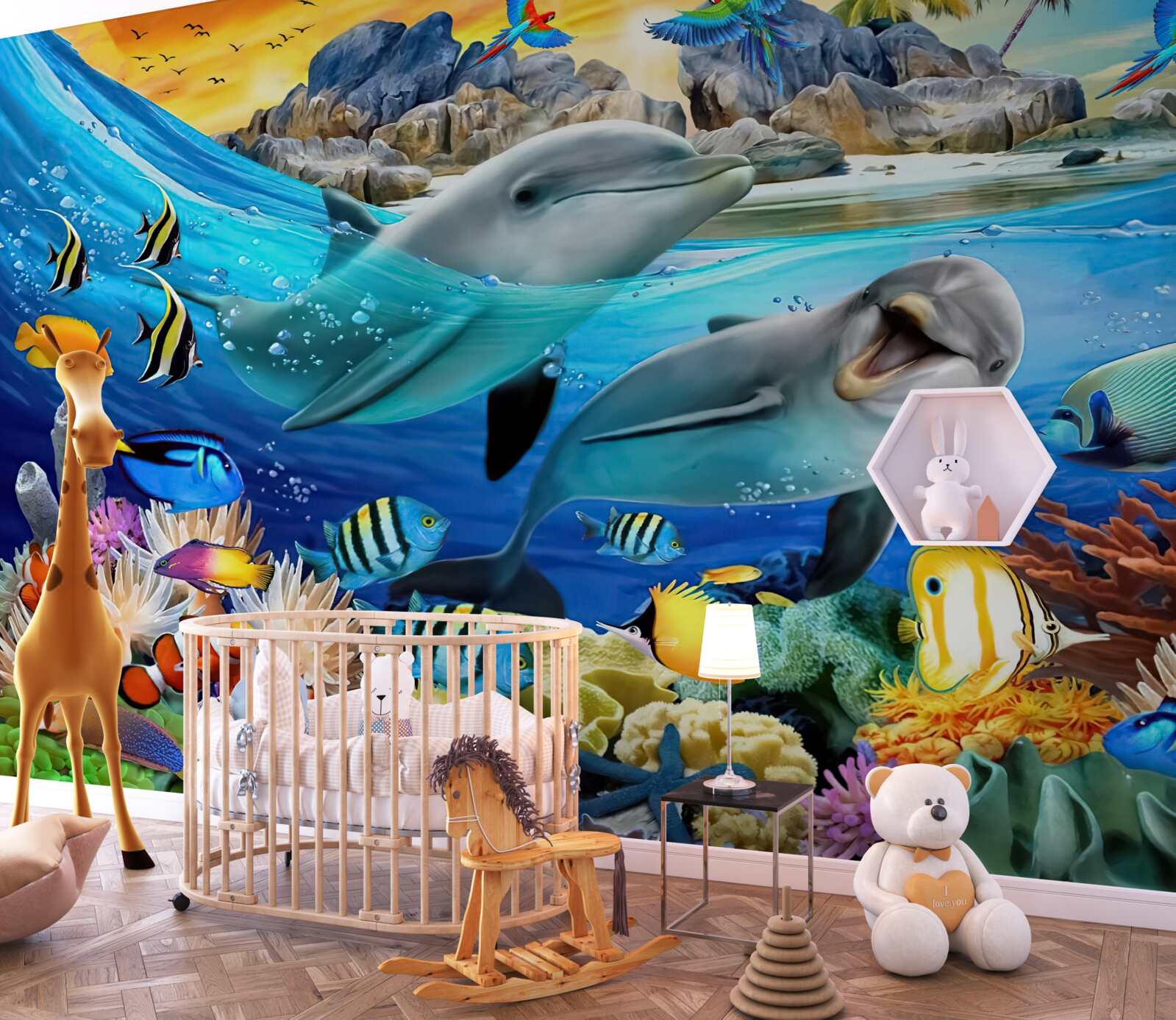 Fototapeta delfíny plávajú na hladinu vody