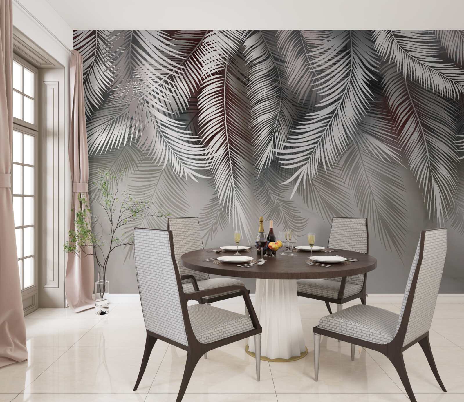 Fototapeta palmové listy obrátené hore nohami