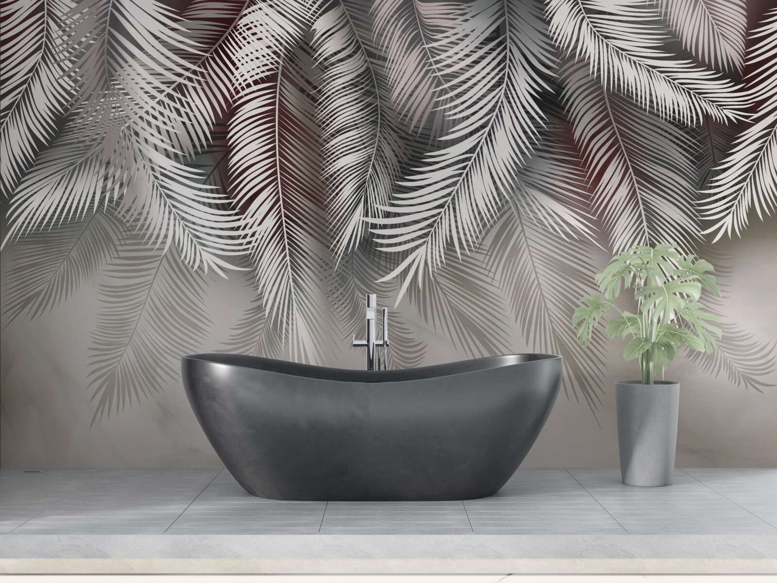 Fototapeta palmové listy obrátené hore nohami