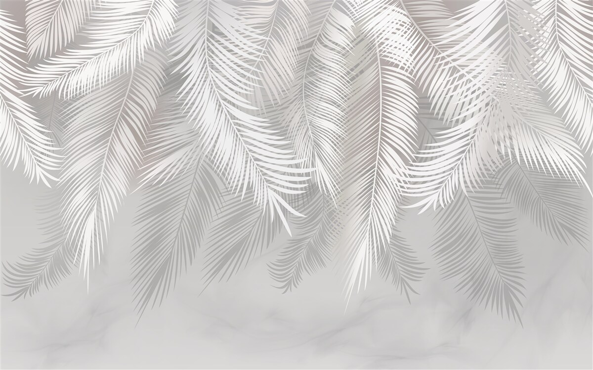 Fototapeta listy, biele a svetlé, pripomínajú perie