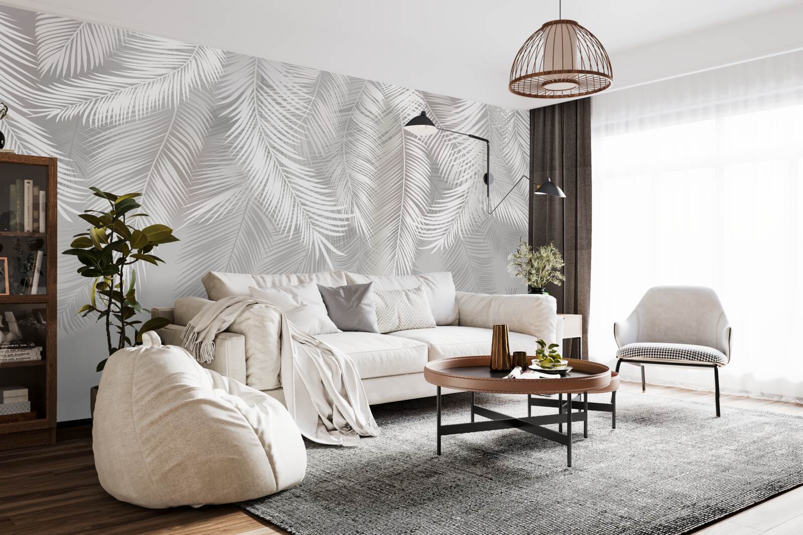 Fototapeta listy, biele a svetlé, pripomínajú perie