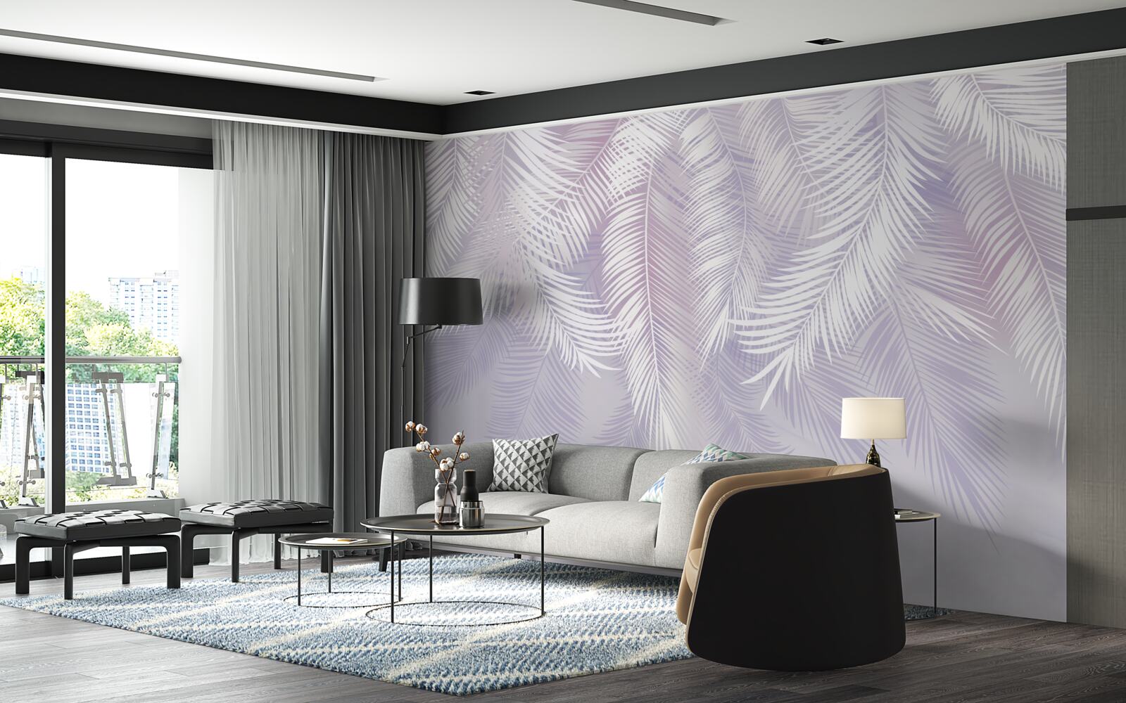 Fototapeta tropické listy, ktoré padajú