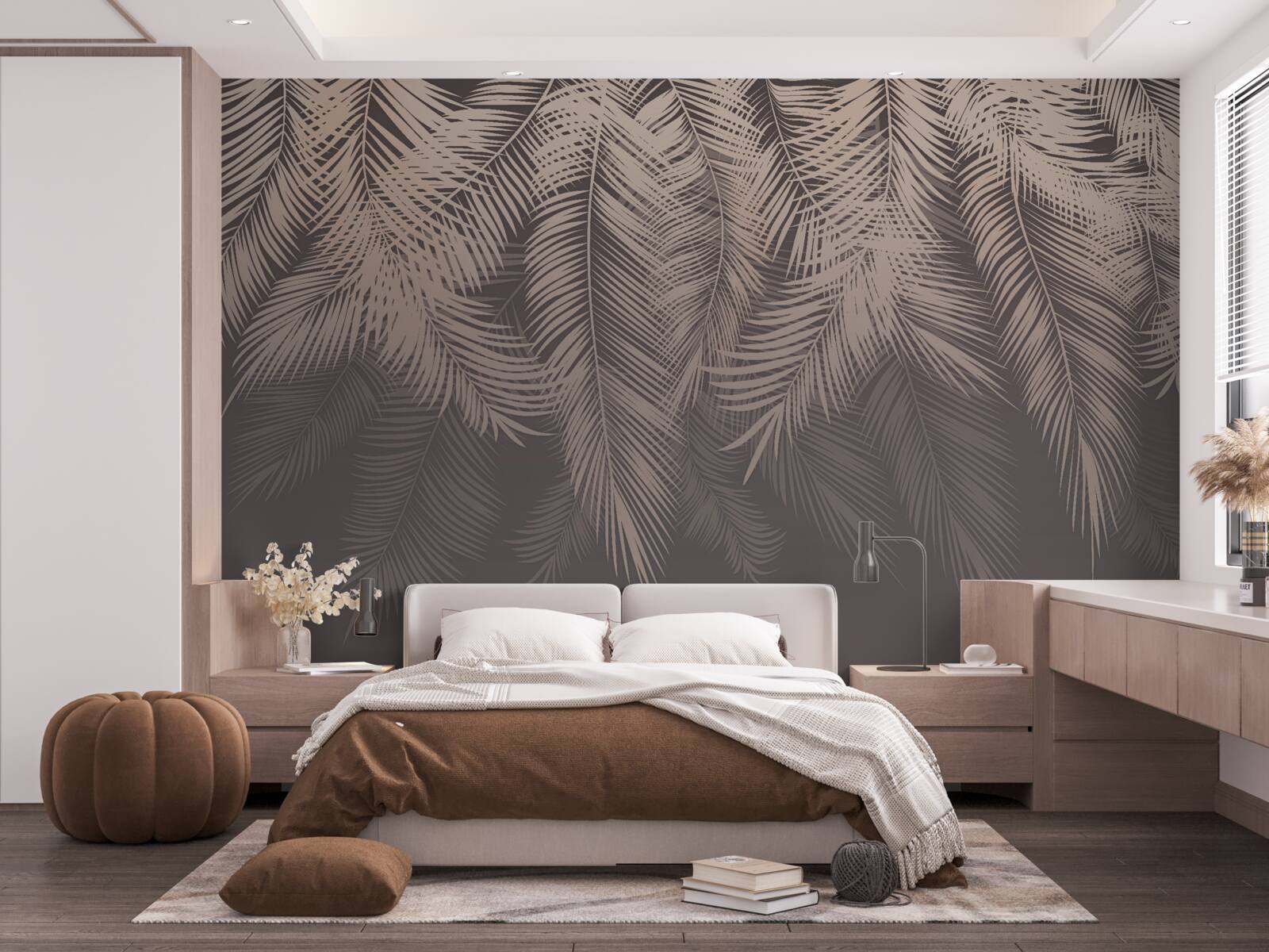 Fototapeta zlaté palmové listy