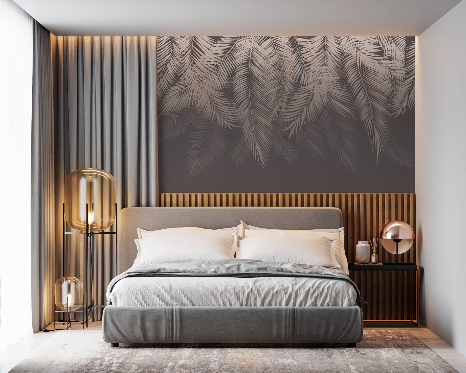 Fototapeta zlaté palmové listy