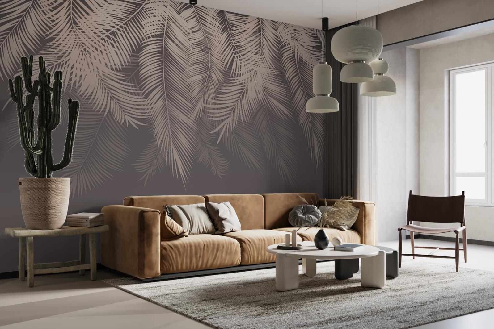 Fototapeta zlaté palmové listy