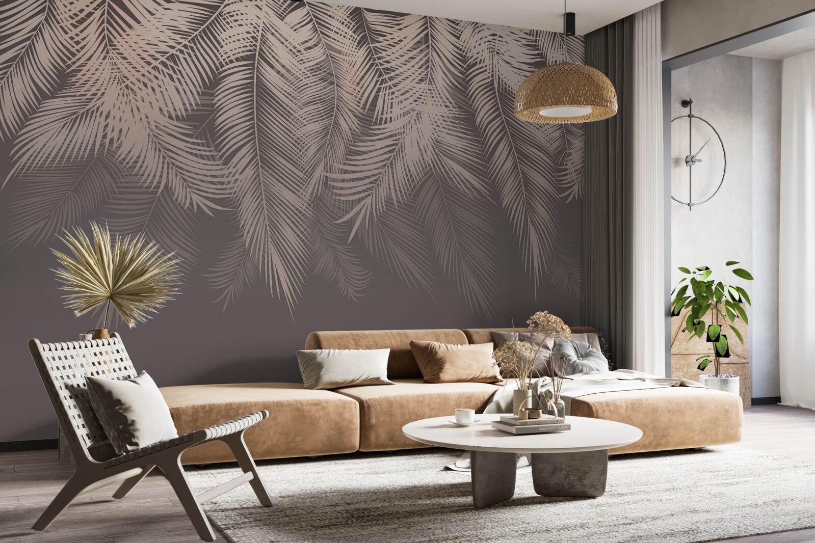 Fototapeta zlaté palmové listy