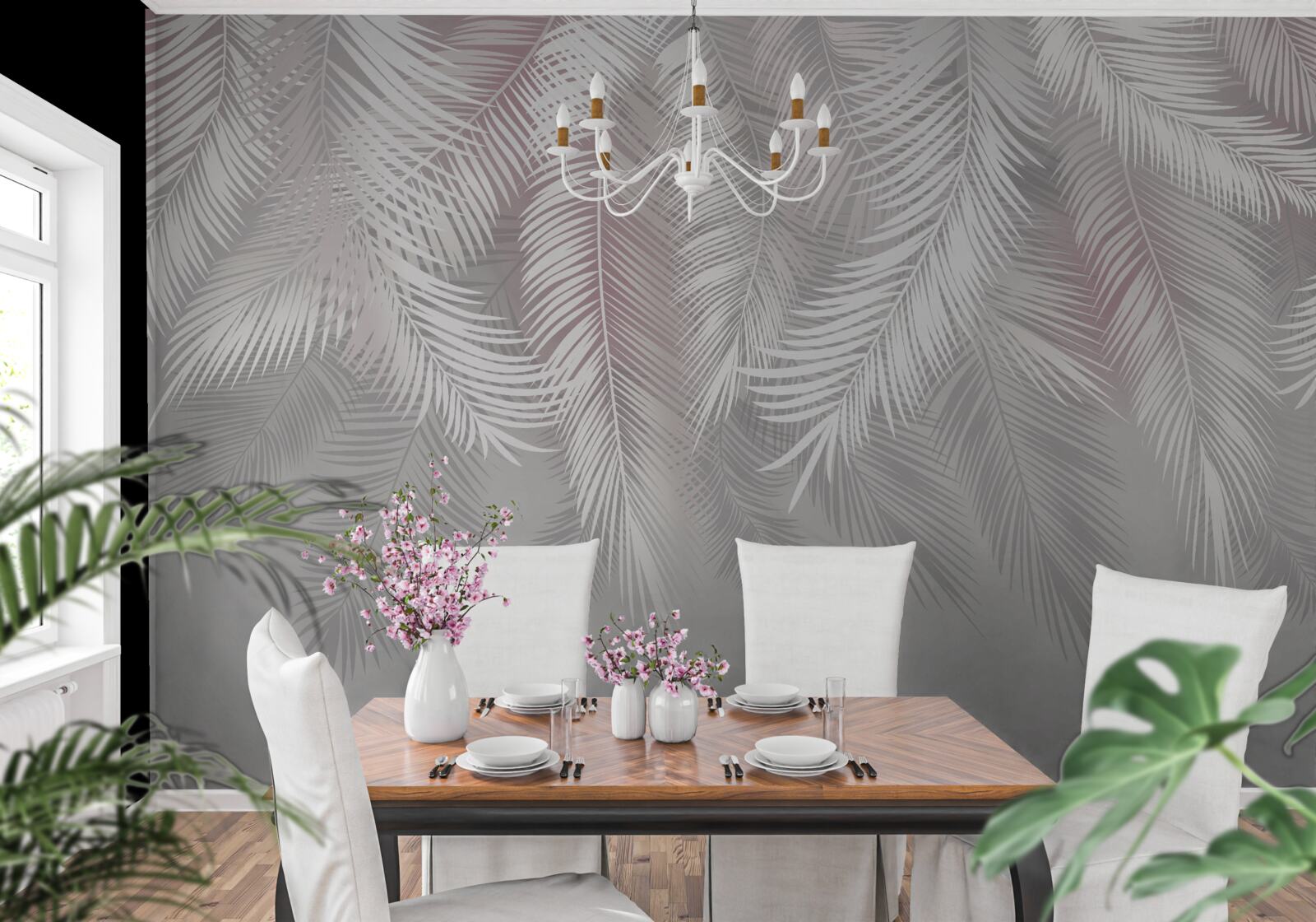 Fototapeta svetlé listy na matnom pozadí