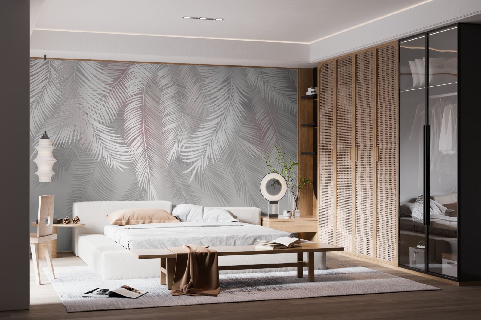 Fototapeta svetlé listy na matnom pozadí