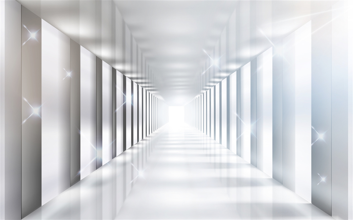 Fototapeta nekonečný tunel visiaci nad mestom