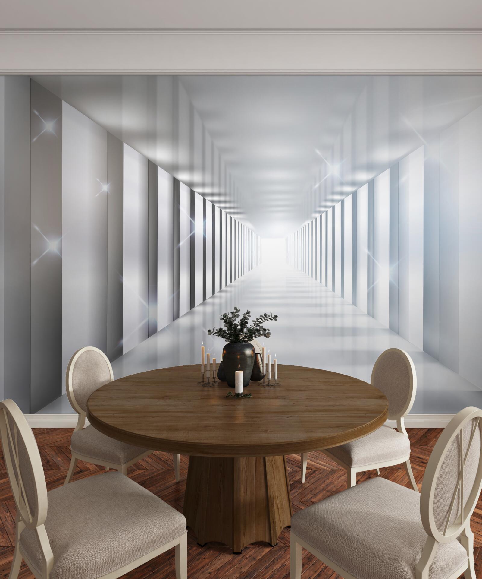 Fototapeta nekonečný tunel visiaci nad mestom