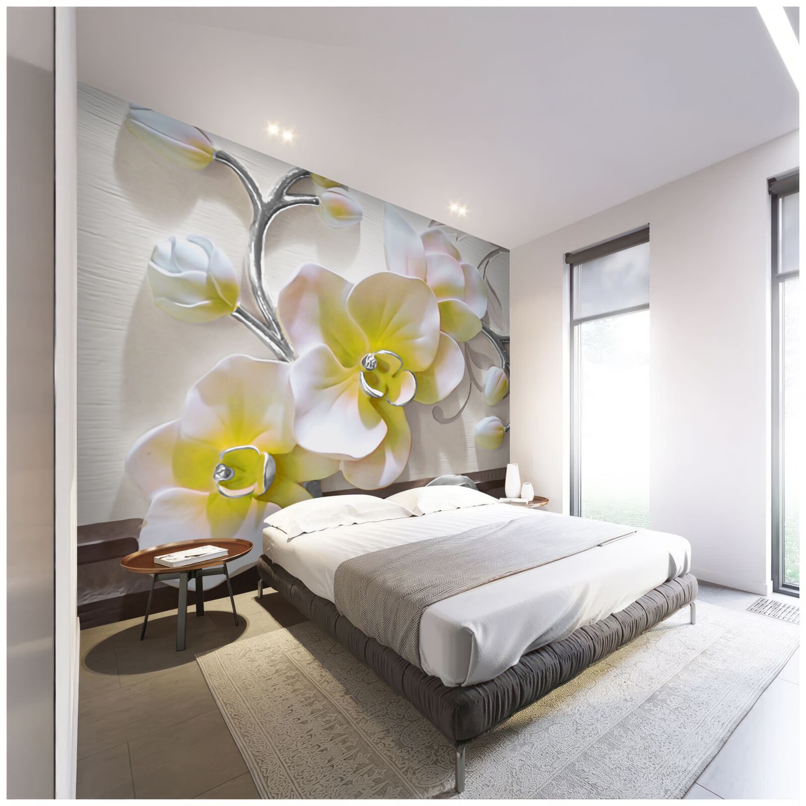 Fototapeta orchidea s jedinečnou bielou a žltou farbou